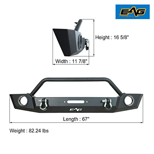 EAG Front Bumper with Fog Light Hole and Hoop Fit for 2020 2022 Gladiator JT Pricepulse