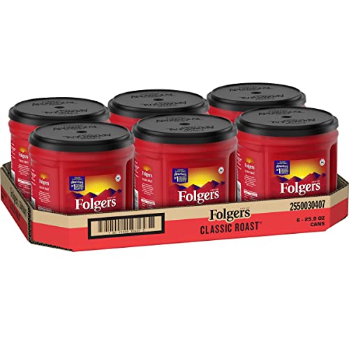 Folgers Classic Roast Medium Roast Ground Coffee, 25.9 Ounces (Pack of