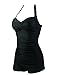 Urban Virgin Elegant Retro Inspired Boy-Leg One Piece Ruched Monokinis Swimsuit