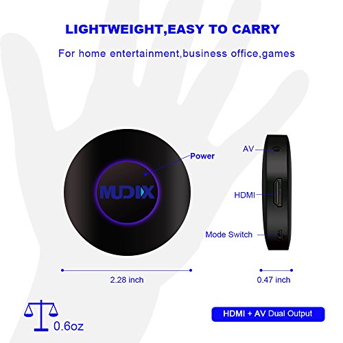 Mudix-Q1-Wifi-Wireless-HDMIAV-Dual-Display-Receiver-Supports-MiracastAirplayDLNA-for-iOSAndroidMacWin81-To-TV-Projector-Monitor