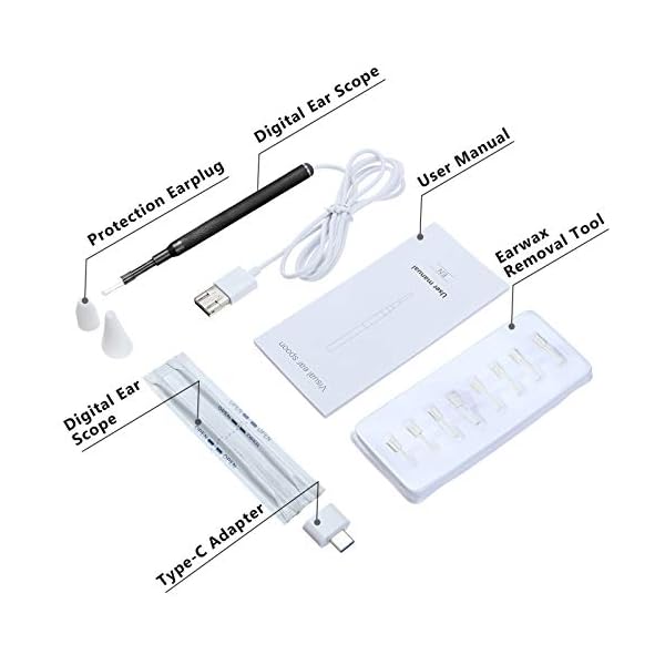 gracosy Visueller Ohrstöpsel Ohrreiniger Mikroskop Inspektionskamera Smart Endoscope Ohrenschmalzentfernungsotoskop 3,9… – Bild 8