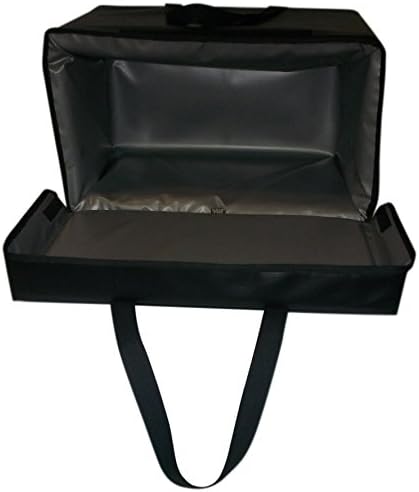 TCB Insulated Bags DST-1LS-Black Insulated Catering Bag, Side Opening with Box Lid, 16" x 25" x 15", Black