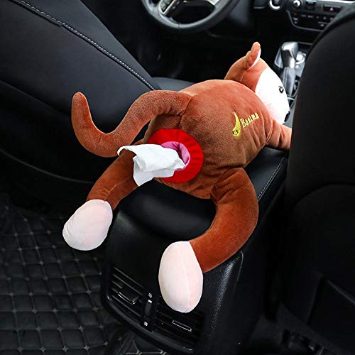 Creative Tissue Box Cute Monkey Toy Paper Facial Tissue Box Cover Holder Napkin Box Paper Storage Box for Car Bathroom Vanity Countertops Bedroom Dressers Night Stands Desks and Tables