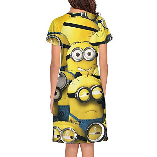 Despicable-Me-Minions-Banana- Sleepwear Women's Nightgown Cotton Sleep  Shirt Printed Sleep Tee Nightshirt S-XL