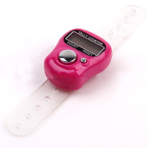 Krismile Pack of 10ps Electronic Row Counter Finger Ring Golf Digit Stitch Marker LCD Tally Counter 4DH9, Random Color