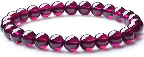 TimeBetter Natural Garnet Bracelet One Laps Lady Diameter6.9-7.0mm（Each Bracelet Has Certificate of Identification,with 2 Beads Prepared,a Length of Rope Prepared） (Classical Version)