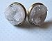 Summerfield Collection Antiqued Gold-tone Faux Druzy Stone Stud Earrings 12mm (Clear/Lt Gray)