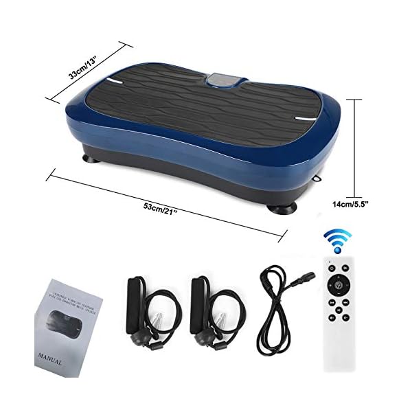 Triclicks-Vibration-Exercise-MachineUltra-Slim-Vibration-Plate-Power-TrainerMotor-Vibration-Plate-180-Levels-Bluetooth-Speaker-Remote-Control-2-Loop-Bands-USB-Music-Player Triclicks Vibration Plate Exercise Machine Vibration Platform Machine for Home Fitness Training, Full Body Workout…