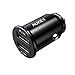 AUKEY Car Charger with 24W Output, Aluminum Alloy Flush Fit & 4.8A Dual USB Ports for iPhone Xs/Max/XR/X, iPad Air/Pro, Samsung Galaxy Note8 and More - Black