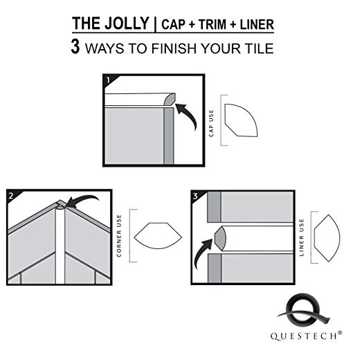 Quarter Round Tile Trim 1/2 x 12 inch Jolly Shower Ceramic Tile Edge