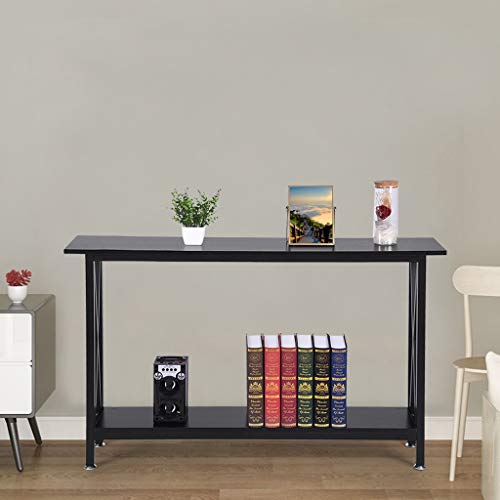 image for Toonshare Console Table, Vintage Sofa Table with Shelf, Sofa Side Tabl