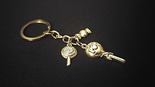TOOTSIE POP LOLLIPOP HARD CANDY Silver Metal Charm Keychain Key Ring Unique Gift