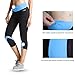 BALEAF Women's Yoga Running Workout Capri Legging Hidden Pocket Non See-Through Fabric Blue Size M