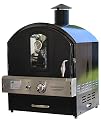 Pacific Living Outdoor Build-in or Counter Top Large Capacity Gas Oven with Pizza Stone and Smoker Box, Black Powder Coat