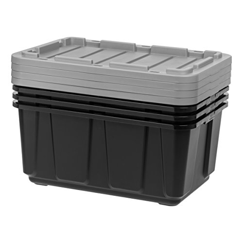 IRIS USA 27 Gallon Large HeavyDuty Storage Plastic Bin Tote Organizing