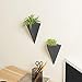 MyGift Pyramid Black Ceramic Wall-Mounted Sconce-Style Succulent Planter Vases, Set of 2thumb 2