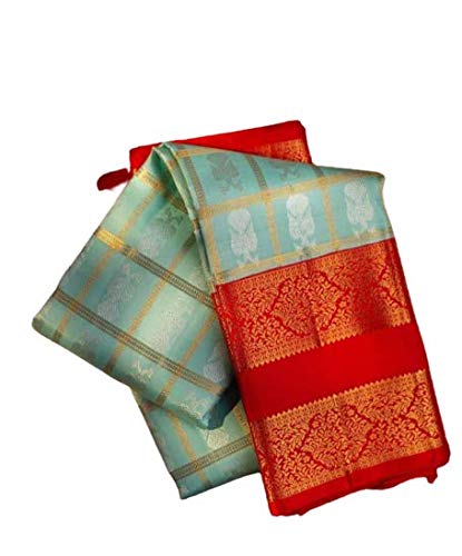 Womens Pure Soft Silk Saree With Unstitched Blouse Piece.