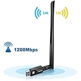 USB Wifi Adapter 1200Mbps, USB 3.0 Wireless Network Wifi Dongle with 5dBi Antenna for PC /Desktop/Laptop/Tablet,Dual Band 2.4G/5G 802.11 ac,Support Windows 10/8/8.1/7/Vista/XP/2000,Mac OS 10.4-10.12
