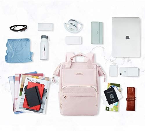 Laptop Backpack,BAGSMART 15.6 Inch Women Backpack Water Resistant Casual Daypack Large Doctor Backpack for Work,Travel,Business,College School,Pink 7 Laptop Backpack,BAGSMART 15.6 Inch Women Backpack Water Resistant Casual Daypack Large Doctor Backpack for Work,Travel,Business,College School,Pink
