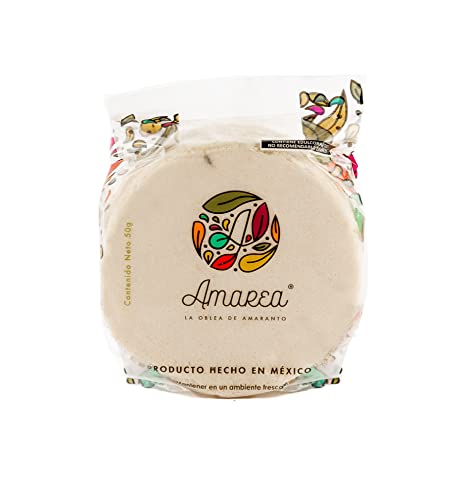AMAREA® Obleas de Amaranto Natural | Snack Saludable Bajo en Calorías | Sin Azúcar Añadido | Gluten Free y Vegano | Alto en Proteína | 24 Paquetes de 50g