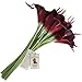 Luyue 20 Pcs Fake Calla Lily Artificial Flowers Bridal Wedding Bouquet Latex Real Touch Flower Home Kitchen Office Decor-Brick Red