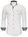 TAM WARE Mens Inner Plaid Oxford Cotton Button Down Dress Shirts TWNEL565S-319S-WHITE-US M