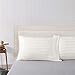 Bedsure Two-Pack Satin Pillowcases Set for Hair Cool and Easy to WASH King 20x40 Striped Off-White with Envelope Closure