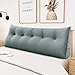 WOWMAX Triangular Wedge and Body Positioners Reading Pillow Large Bolster Headboard Backrest Support Cushion for Day Bed Bunk Bed with Removable Cover Queen Velvet Gray