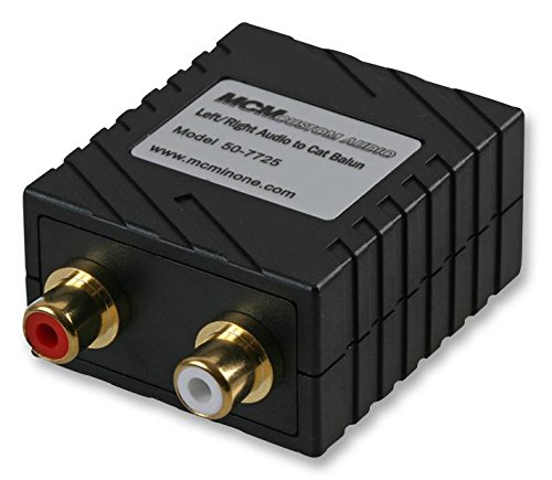 PRO SIGNAL RJ45 to Dual Phono Audio Balun – Cat5 Adapter for Stereo Audio Over UTP Cable, Passive – PSG08179