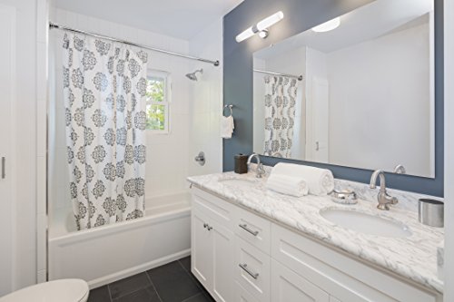 Cascading Steps in Polished Chrome, Shower Curtain or Window Drapery Tension Rod by AMG, 42" to 72" - Thumbnail 5