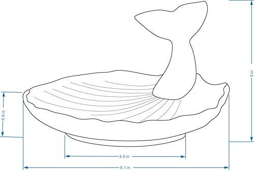 Levilan Ceramic Ring Jewelry Holder Decor Dish Organizer. Jewelry Tray. Fishtail Jewelry Plate Size 130 x 130 x 75mm/5.12 x 5.12 x 2.95in - Thumbnail 4