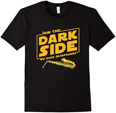 Mens Join The Dark Side Saxophone Player T-shirt Small Black