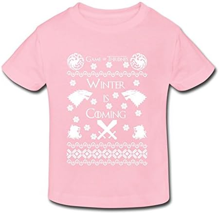 NNKEY Unisex Toddler Short Sleeve Game Of Thrones Snow Flakes T-shirt Pink 4 Toddler