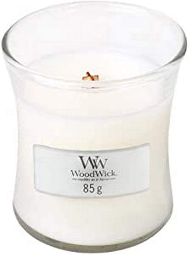 Woodwick Teak Small Scented Candle Jar-White, MINI
