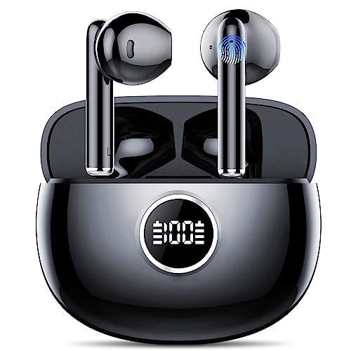 CASCHO Ear Buds Wireless Earbuds V5.3, for Small Ears, 37H Playtime, Bluetooth CVC8.0 Clear Call, Deep Bass, IPX7 Waterproof, Earphones iPhone Android
