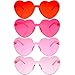 Gejoy 4 Pieces Heart Shaped Sunglasses for Women Men Christmas Valentine's Day Frameless Glasses()