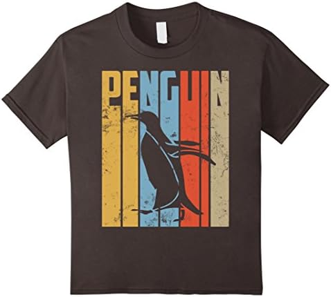 Kids Penguin Shirt Vintage Style Penguin Shirt Funny Gifts 4 Asphalt