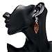 925 Sterling Silver Hand Blown Venetian Murano Glass Orange Leaf Long Dangle Long Earrings