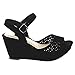 BESTON BB43 Women's Ankle Strap Cut Out Platform Wedge