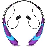 Bummd Wireless Bluetooth Neckband Headphones with Microphone,V4.1 Stereo Noise Cancelling Running Earphones,Magnetic in-Ear Earbuds for iPhone and Android Phones (Purple)