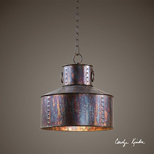 1 Light Oxidized Bronze Pendant the Giaveno Collection Drum Pendants