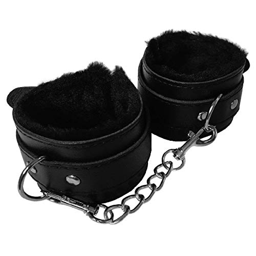 Comfortable PU Leather Adjustable Handcuff Soft Fur Leather Handcuffs Multifunctional Bangle