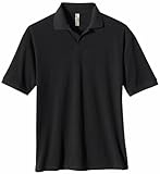 ECOnscious Men's 100% Organic Cotton Pique Polo (Black, Large)