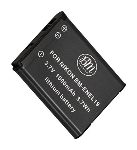 BM Premium EN-EL19 Battery for Nikon Coolpix A300, W150, W100, S32, S33, S100, S3100, S3200, S3300, S3500, S3600, S3700, S4100, S4200, S4300, S5200, S5300, S6400, S6500, S6800, S6900, S7000 Cameras