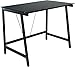 OneSpace Contemporary Glass-Top Desk for Small Spaces, Small Writing Desk, Black