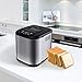 Programmable Bread Maker[2018 Upgraded], Aicok 2.2LB Stainless Steel Bread Machine with Gluten Free Menu setting, 3 Loaf Sizes, 3 Crust Colors, 15-Hour Delay Timer, 1 Hour Keep Warm