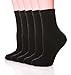 Velice Women's Wool Warm Solid Color Winter Socks-5 Pairs (Black)