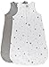 Ely's & Co 100% Cotton Wearable Blanket Baby Sleep Bag Grey Stars 2 Pack (Grey Stars, 3-6 Months)