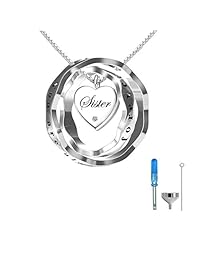 oGoodsunj - Collar con colgante de urna de cremación de plata de ley S925 para mujer, te quiero para siempre