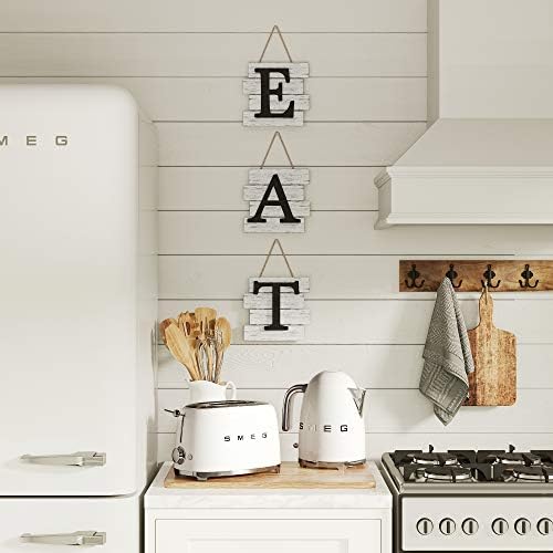 Wooden wall decor sign with the word "EAT" in a rustic style, priced at $24.95.
